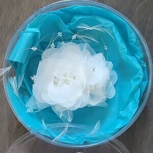 Wedding Symphony Hairpiece Comb Chiffon Flower Feminine Off White